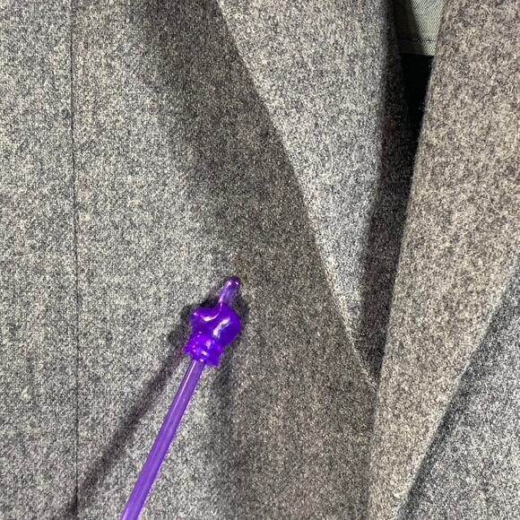 IMPERIAL BY HAGGAR Men's Heathered Gray One-Button Wool Sport Coat SZ 42L - Picture 7 of 13